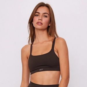 Set Active - Box X Sports Bra - Espresso - S